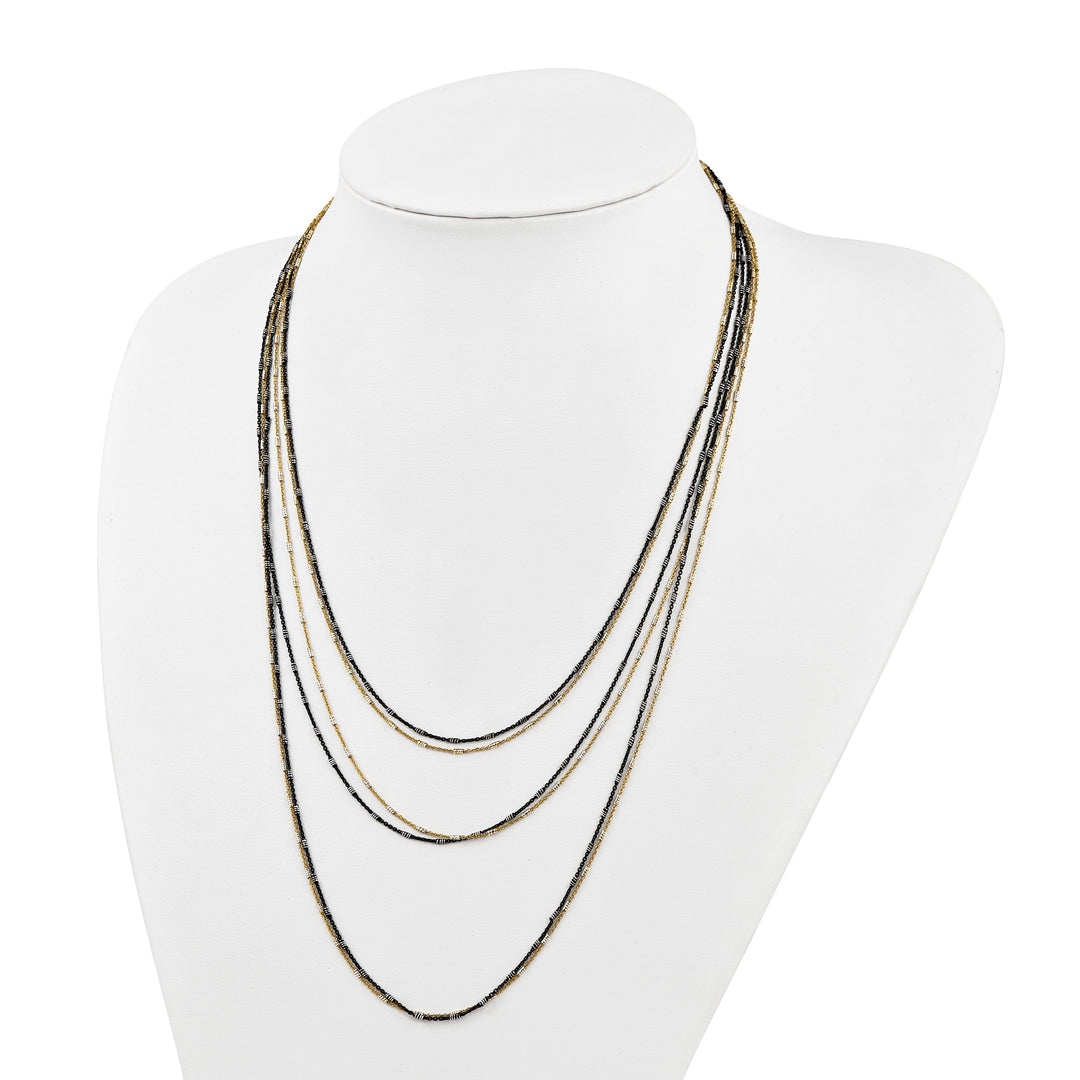 Lovely Rita's Necklaces Sterling Silver Gold/Black Rhodium Necklace