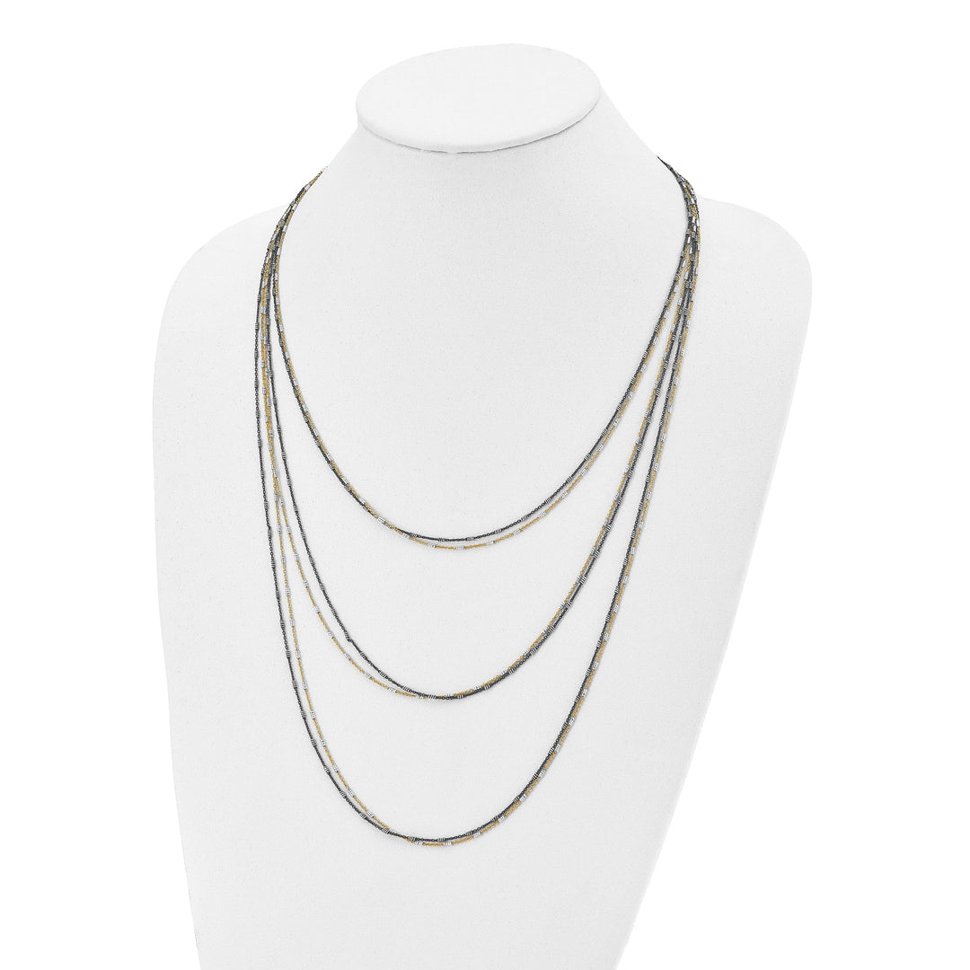 Lovely Rita's Necklaces Sterling Silver Gold/Black Rhodium Necklace
