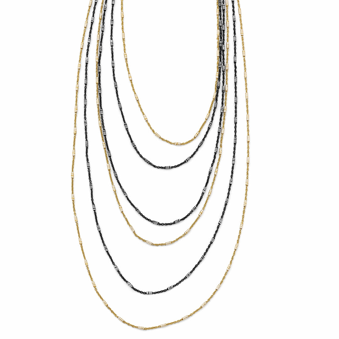 Lovely Rita's Necklaces Sterling Silver Gold/Black Rhodium Necklace