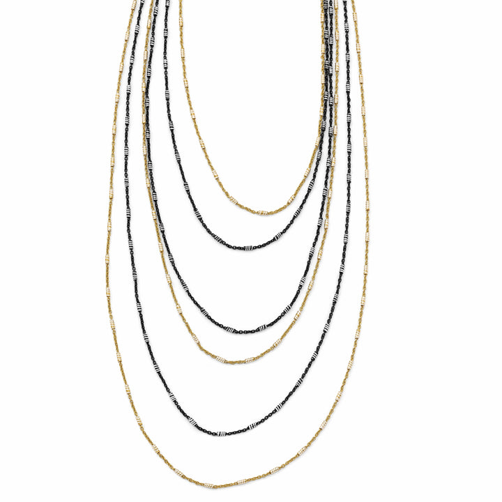 Lovely Rita's Necklaces Sterling Silver Gold/Black Rhodium Necklace