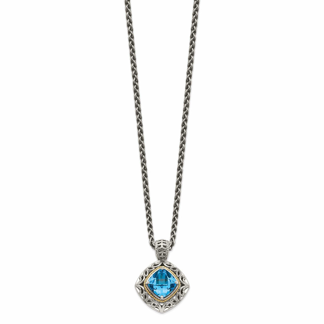 Shey Couture Necklaces Sterling Silver Gold Blue Topaz Necklace