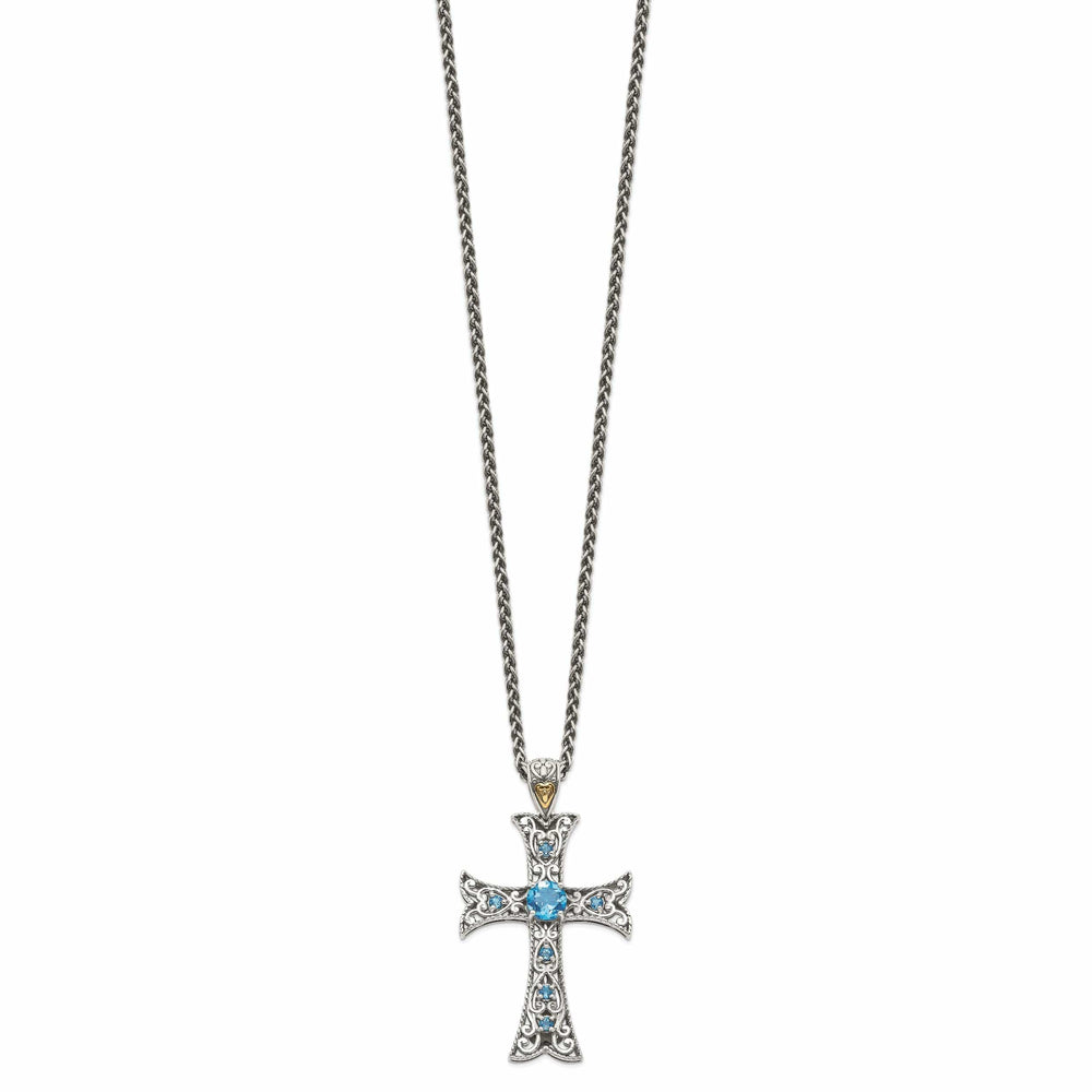 Shey Couture Necklaces Sterling Silver Gold Blue Topaz Necklace