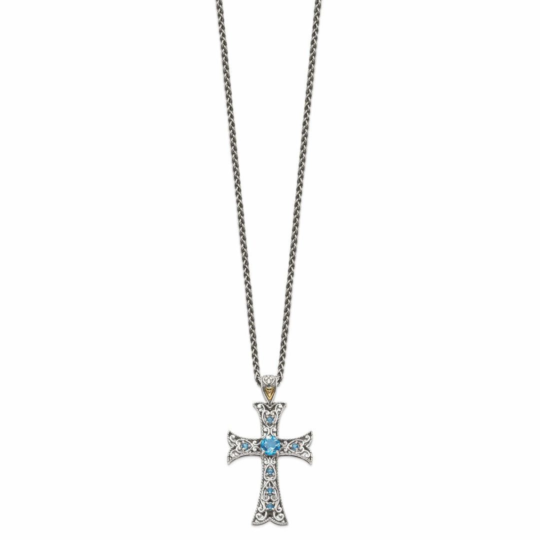 Shey Couture Necklaces Sterling Silver Gold Blue Topaz Necklace