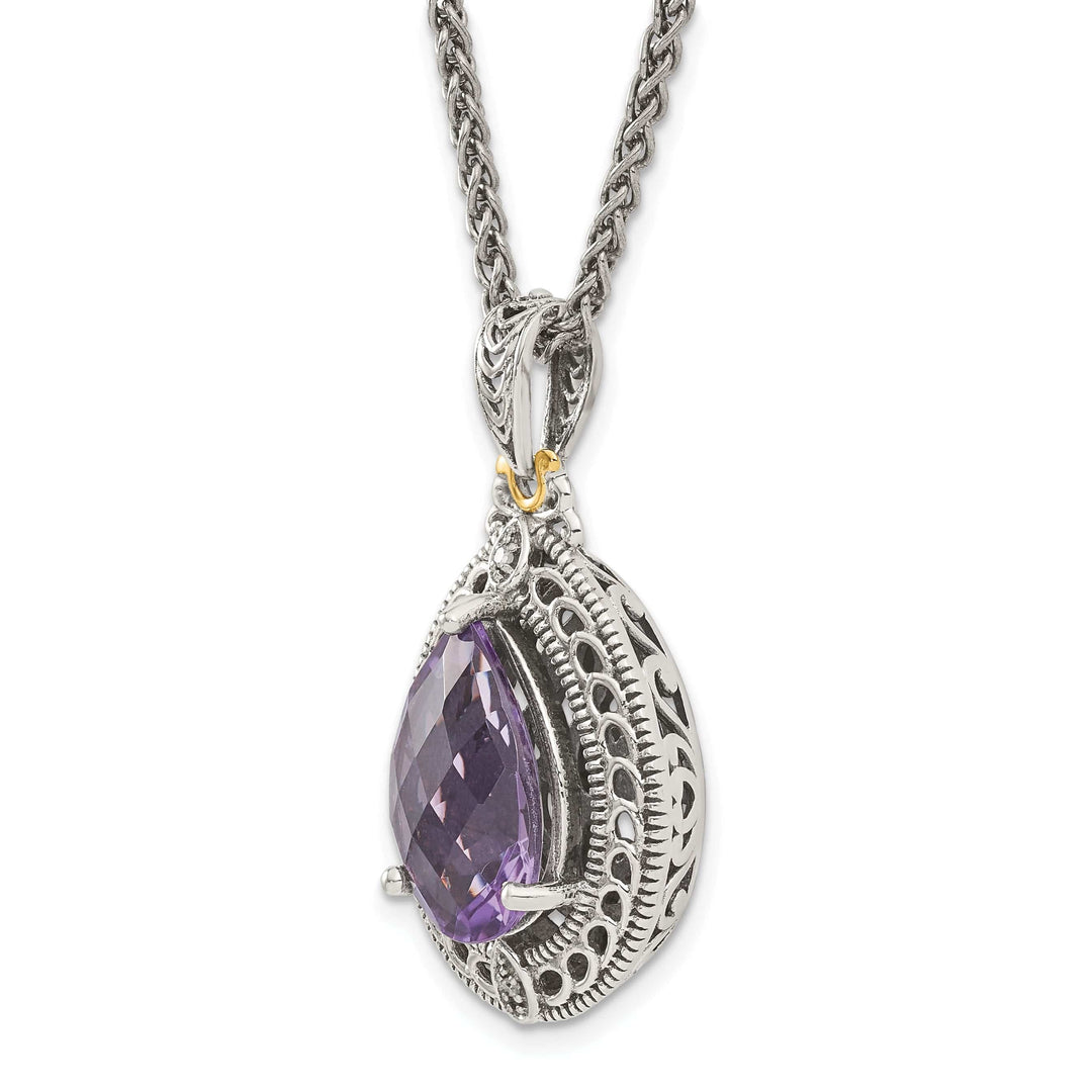 Shey Couture Necklaces Sterling Silver Gold Diamond Amethyst Necklace