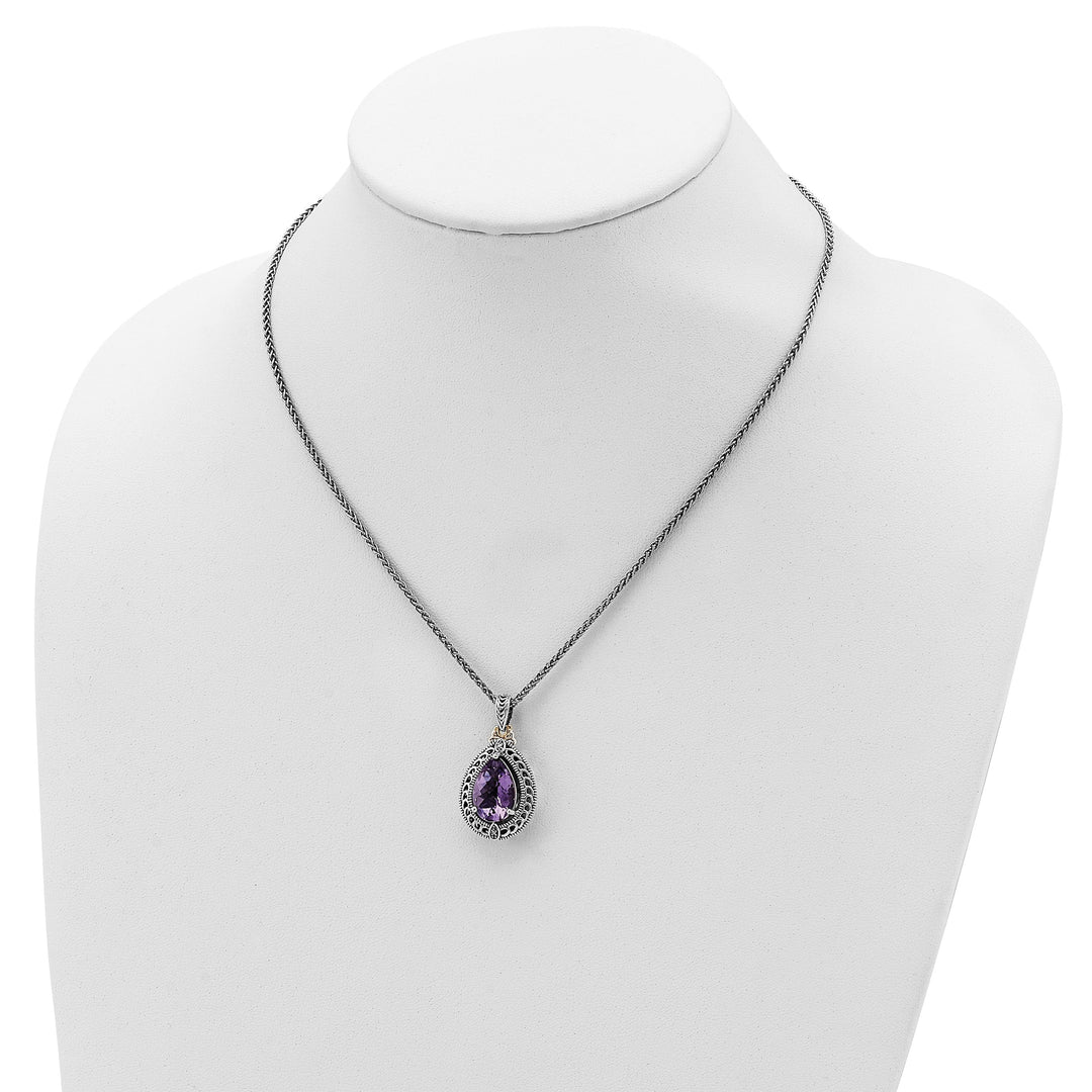 Shey Couture Necklaces Sterling Silver Gold Diamond Amethyst Necklace