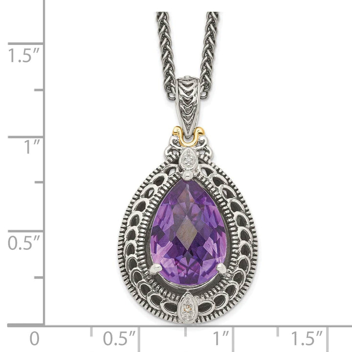 Shey Couture Necklaces Sterling Silver Gold Diamond Amethyst Necklace