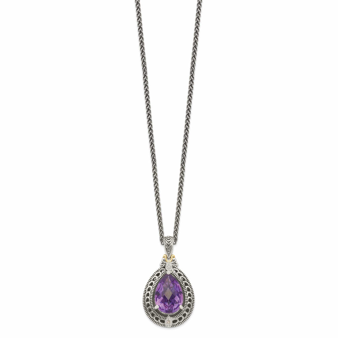 Shey Couture Necklaces Sterling Silver Gold Diamond Amethyst Necklace