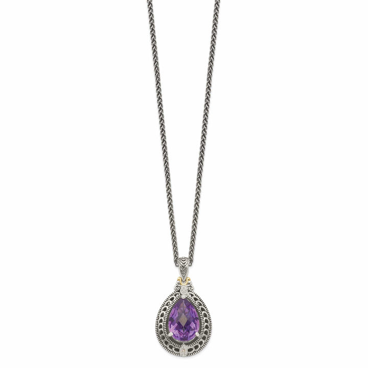 Shey Couture Necklaces Sterling Silver Gold Diamond Amethyst Necklace