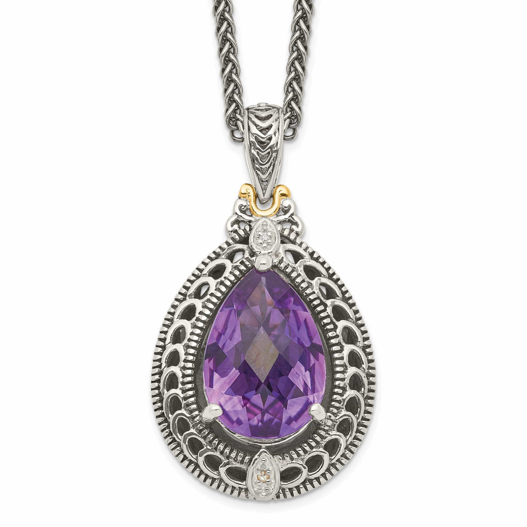 Shey Couture Necklaces Sterling Silver Gold Diamond Amethyst Necklace