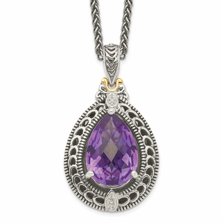 Shey Couture Necklaces Sterling Silver Gold Diamond Amethyst Necklace