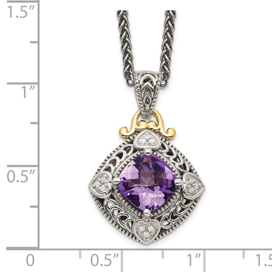 Shey Couture Necklaces Sterling Silver Gold Diamond Amethyst Necklace