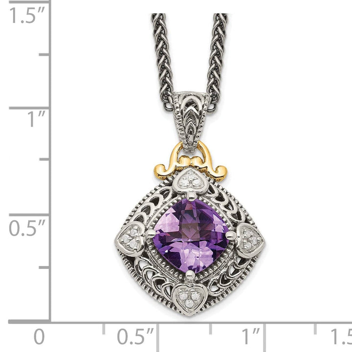 Shey Couture Necklaces Sterling Silver Gold Diamond Amethyst Necklace