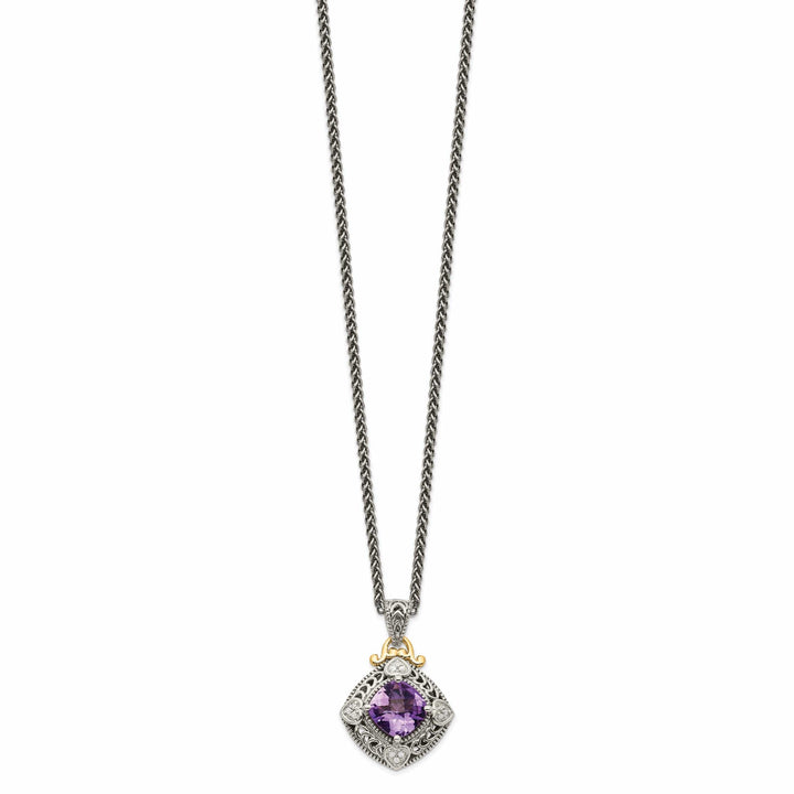 Shey Couture Necklaces Sterling Silver Gold Diamond Amethyst Necklace