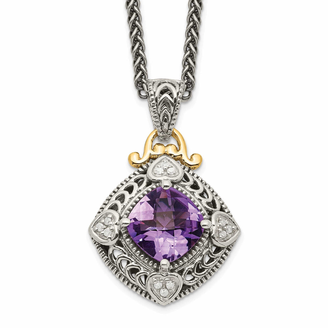 Shey Couture Necklaces Sterling Silver Gold Diamond Amethyst Necklace