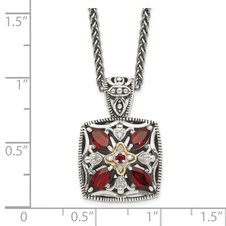 Shey Couture Necklaces Sterling Silver Gold Diamond Garnet Necklace