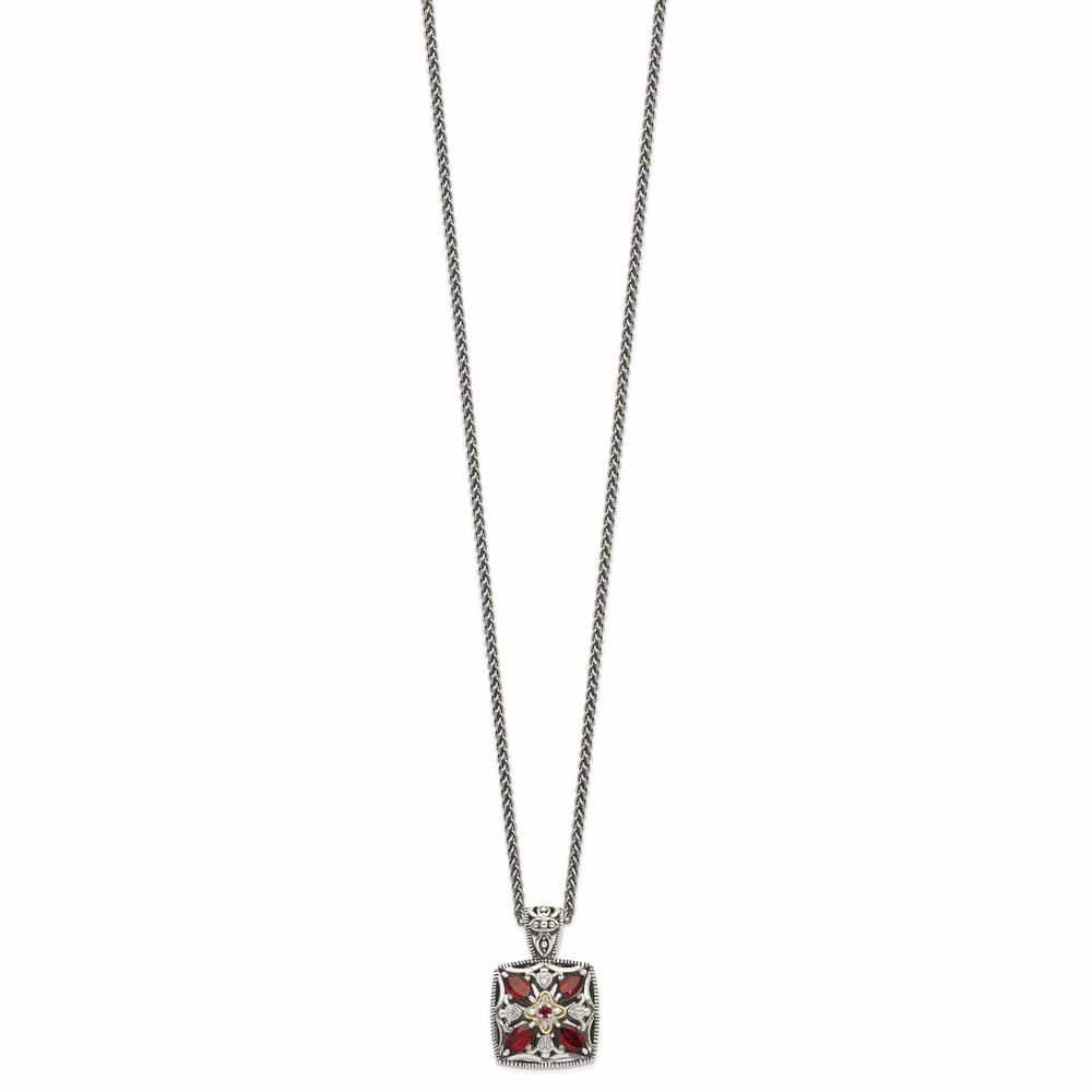 Shey Couture Necklaces Sterling Silver Gold Diamond Garnet Necklace