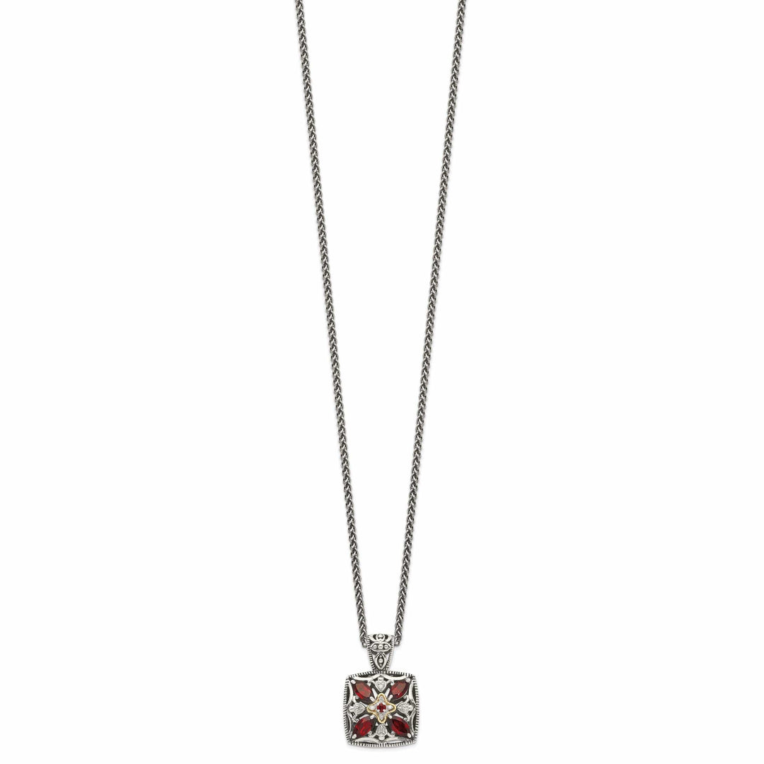 Shey Couture Necklaces Sterling Silver Gold Diamond Garnet Necklace