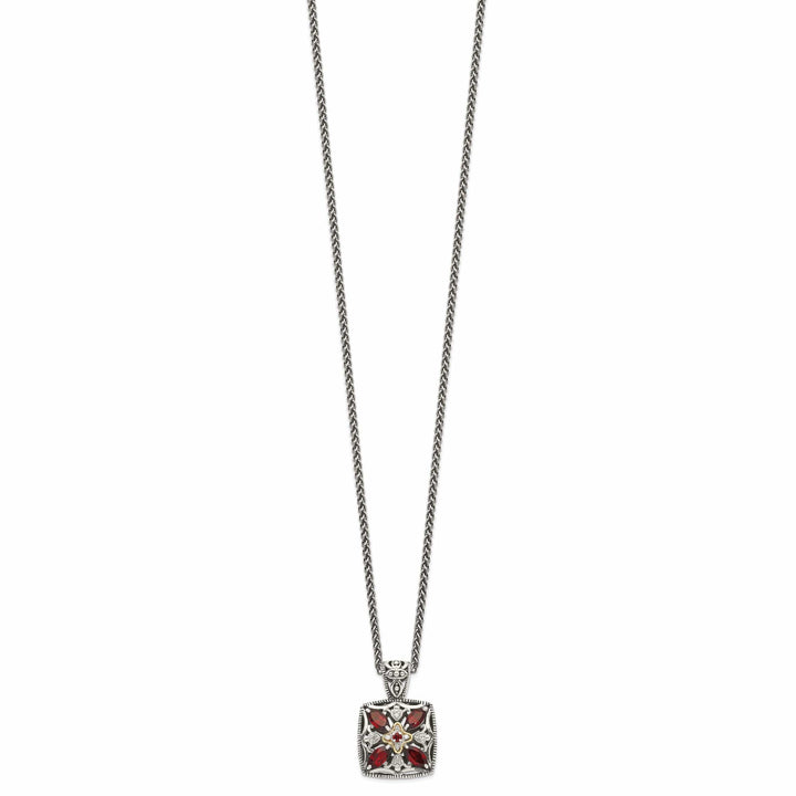 Shey Couture Necklaces Sterling Silver Gold Diamond Garnet Necklace