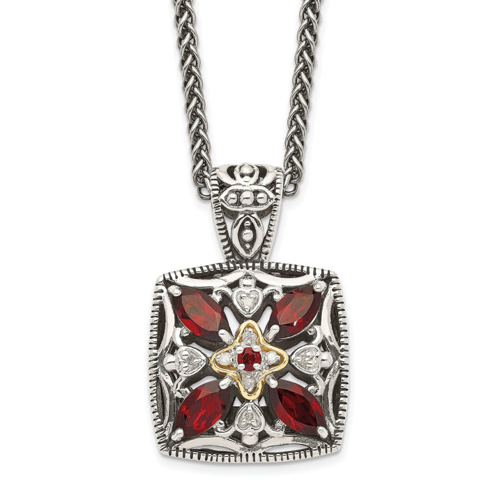 Shey Couture Necklaces Sterling Silver Gold Diamond Garnet Necklace