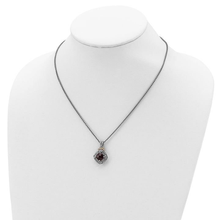 Shey Couture Necklaces Sterling Silver Gold Diamond Garnet Necklace