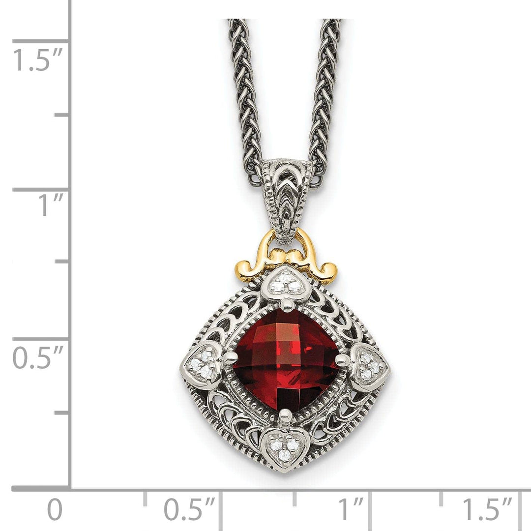 Shey Couture Necklaces Sterling Silver Gold Diamond Garnet Necklace