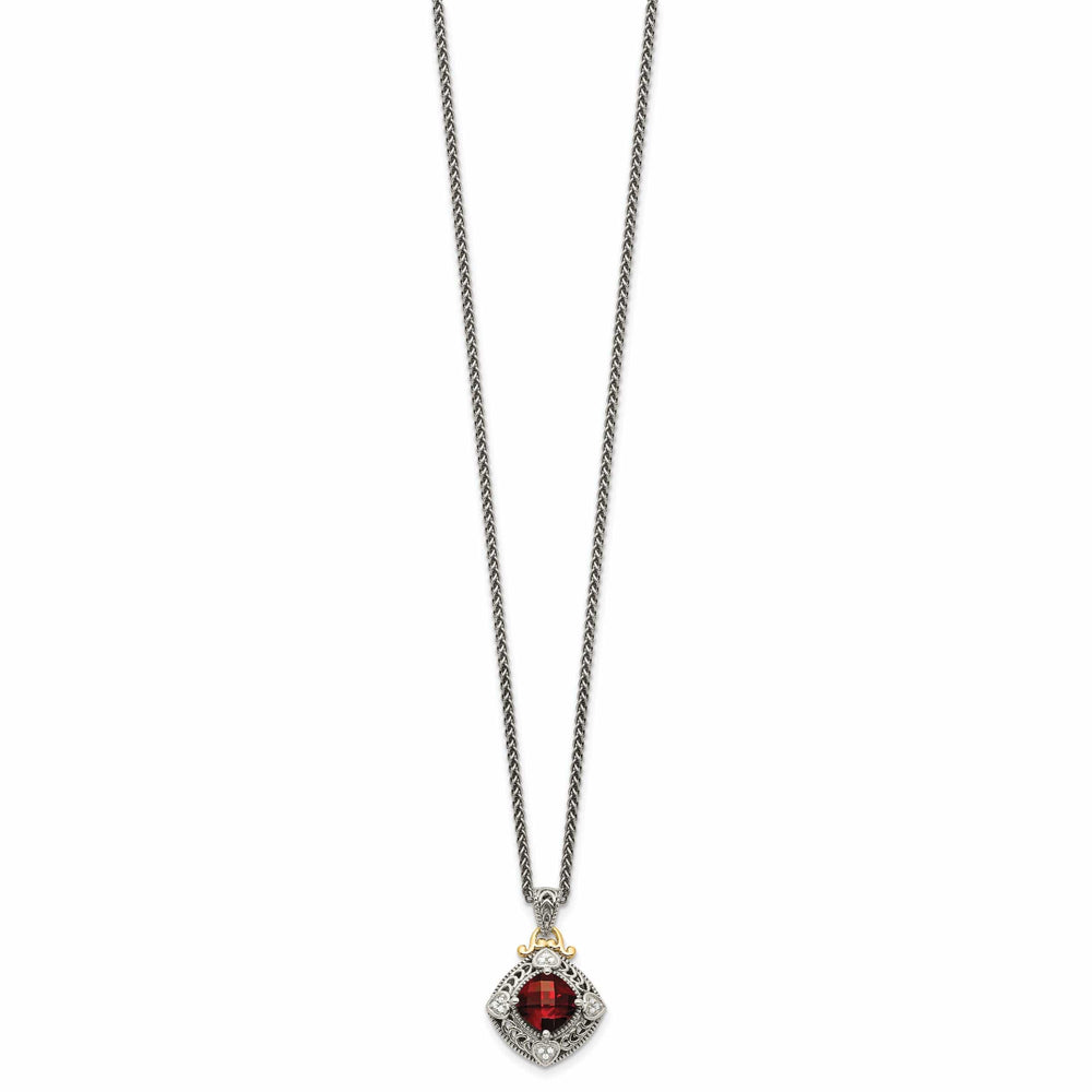 Shey Couture Necklaces Sterling Silver Gold Diamond Garnet Necklace