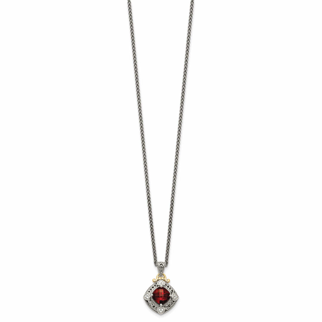 Shey Couture Necklaces Sterling Silver Gold Diamond Garnet Necklace