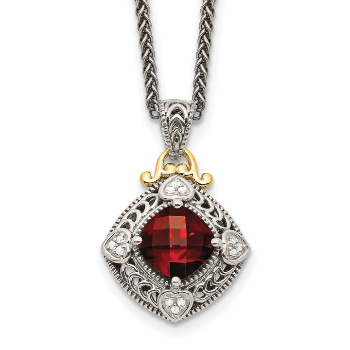 Shey Couture Necklaces Sterling Silver Gold Diamond Garnet Necklace