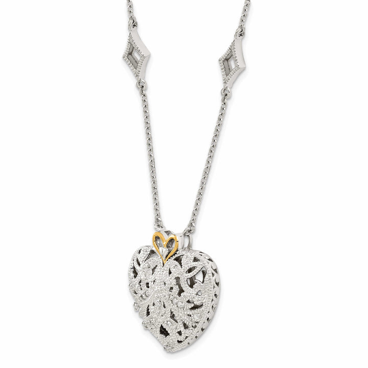 Shey Couture Necklaces Sterling Silver Gold Diamond Heart Necklace