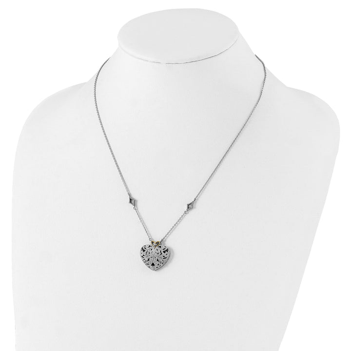 Shey Couture Necklaces Sterling Silver Gold Diamond Heart Necklace