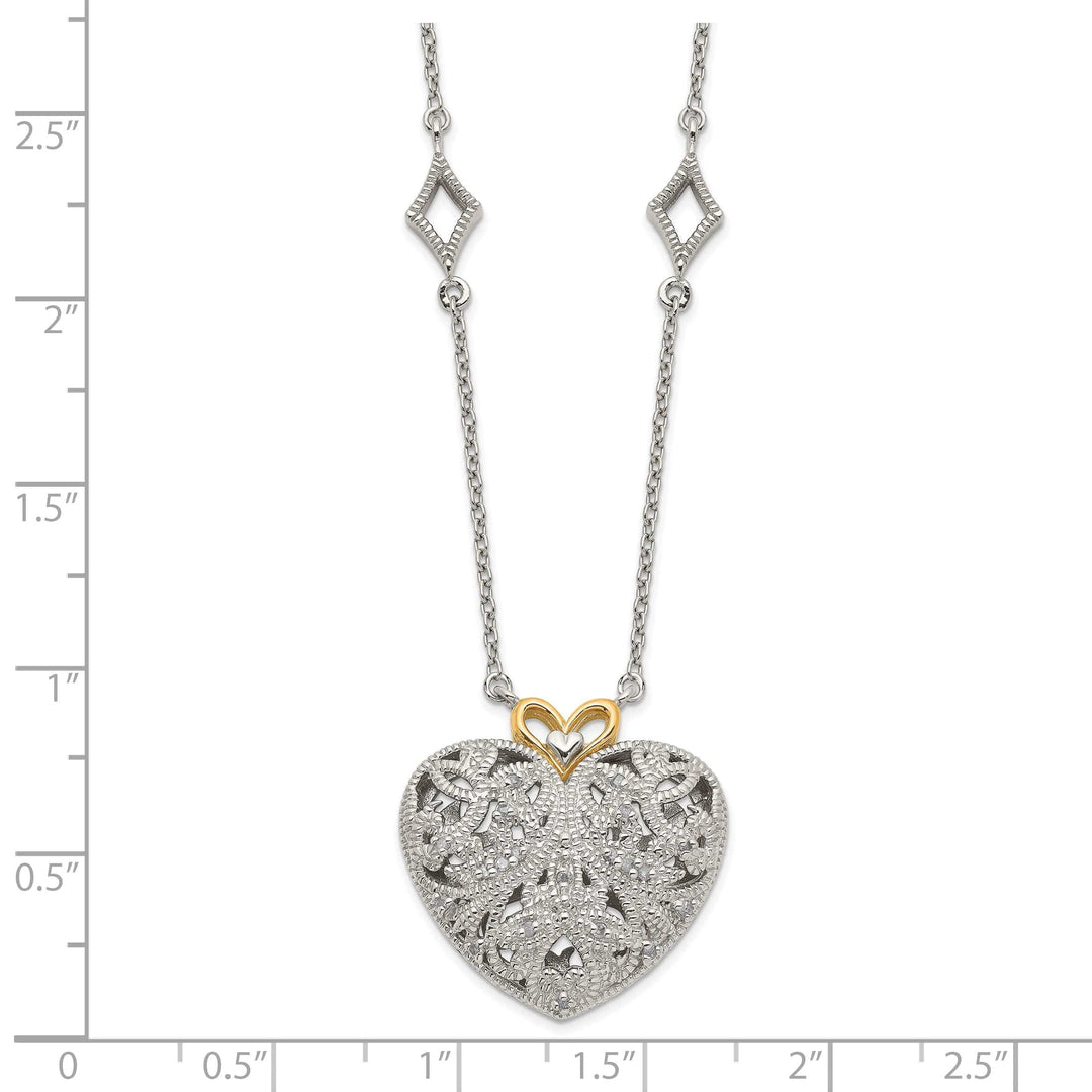 Shey Couture Necklaces Sterling Silver Gold Diamond Heart Necklace