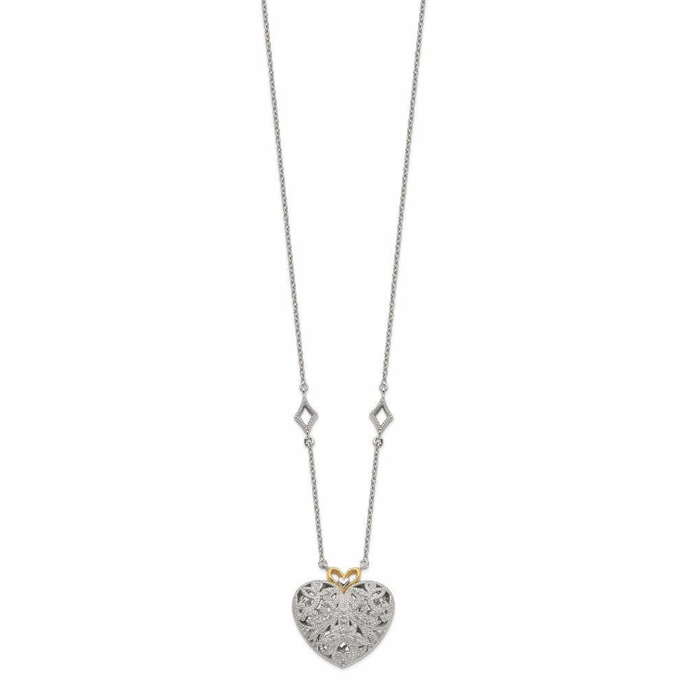 Shey Couture Necklaces Sterling Silver Gold Diamond Heart Necklace