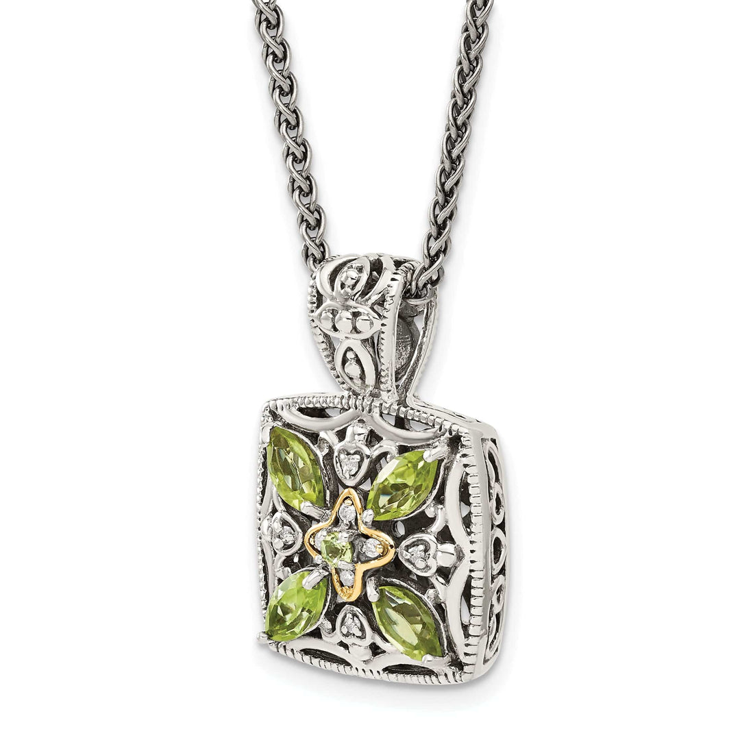 Shey Couture Necklaces Sterling Silver Gold Diamond Peridot Necklace