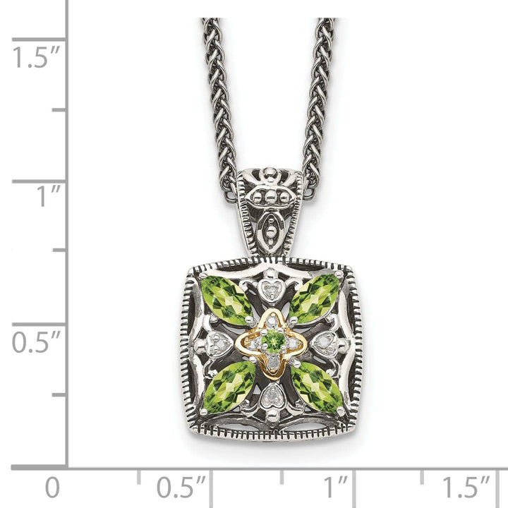 Shey Couture Necklaces Sterling Silver Gold Diamond Peridot Necklace