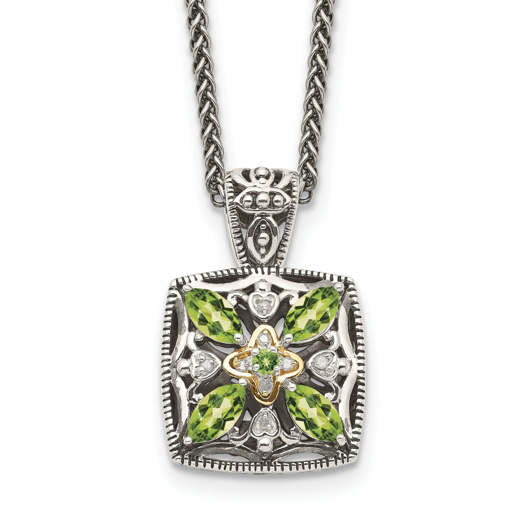 Shey Couture Necklaces Sterling Silver Gold Diamond Peridot Necklace
