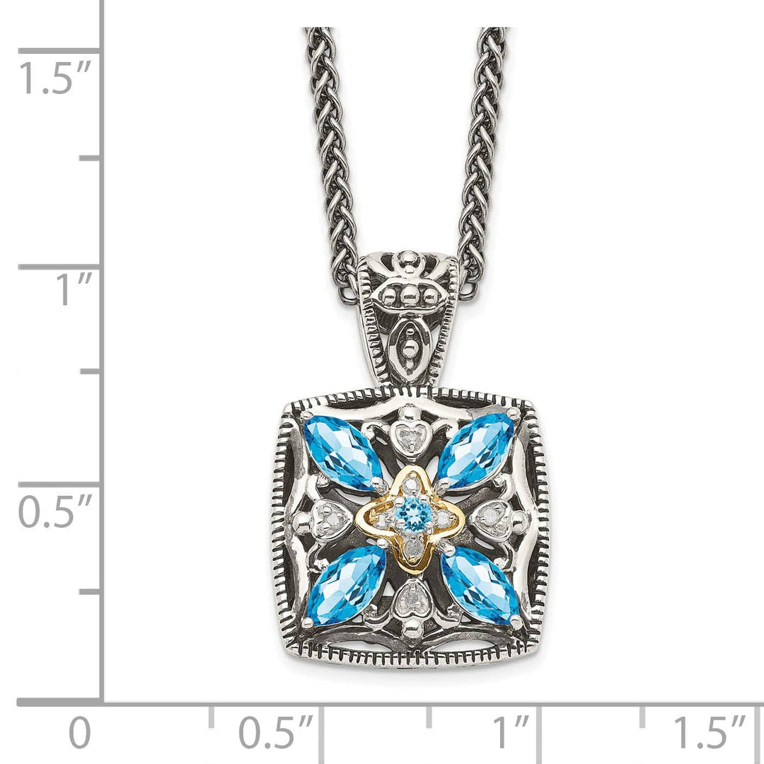 Shey Couture Necklaces Sterling Silver Gold Diamond Topaz Necklace