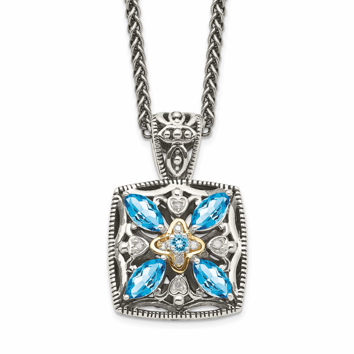 Shey Couture Necklaces Sterling Silver Gold Diamond Topaz Necklace