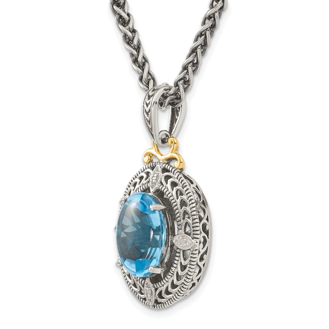 Shey Couture Necklaces Sterling Silver Gold Diamond Topaz Necklace