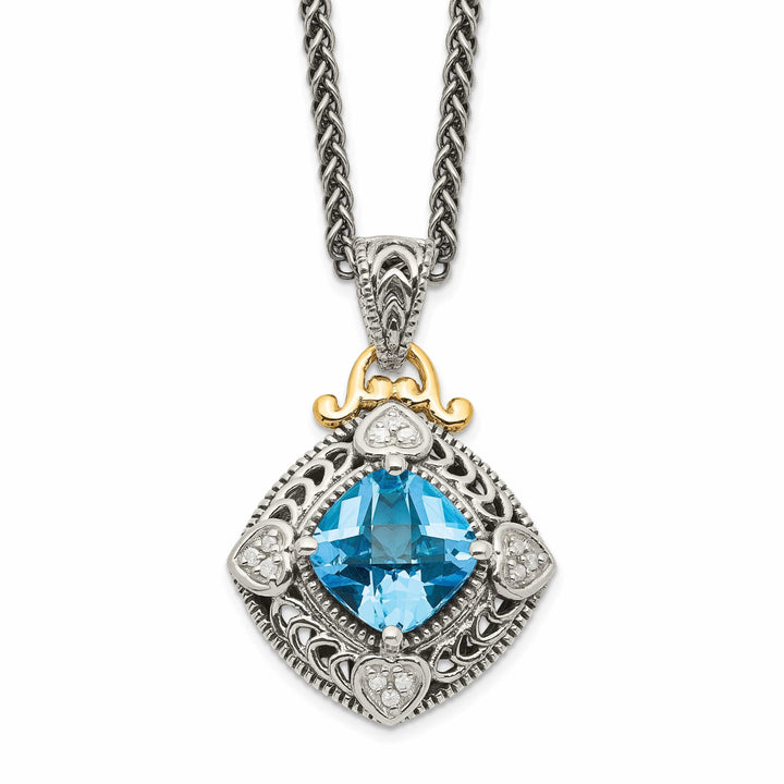 Shey Couture Necklaces Sterling Silver Gold Diamond Topaz Necklace