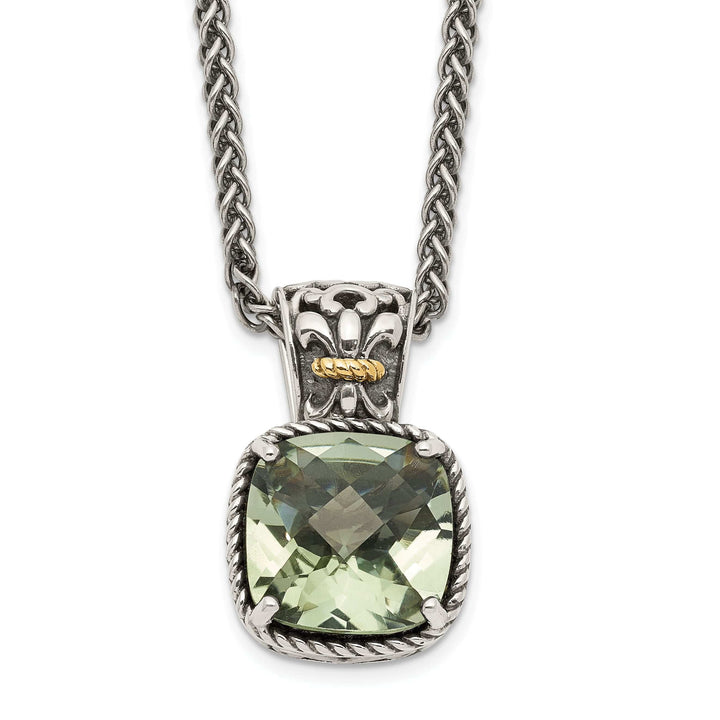 Shey Couture Necklaces Sterling Silver Gold Green Quartz Necklace