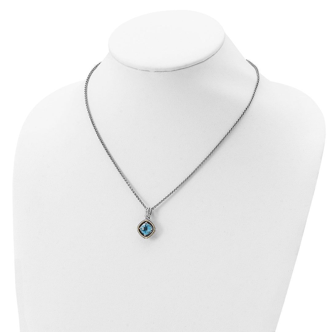 Shey Couture Necklaces Sterling Silver Gold Swiss Blue Topaz Necklace