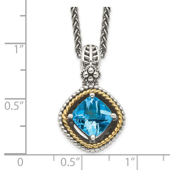 Shey Couture Necklaces Sterling Silver Gold Swiss Blue Topaz Necklace