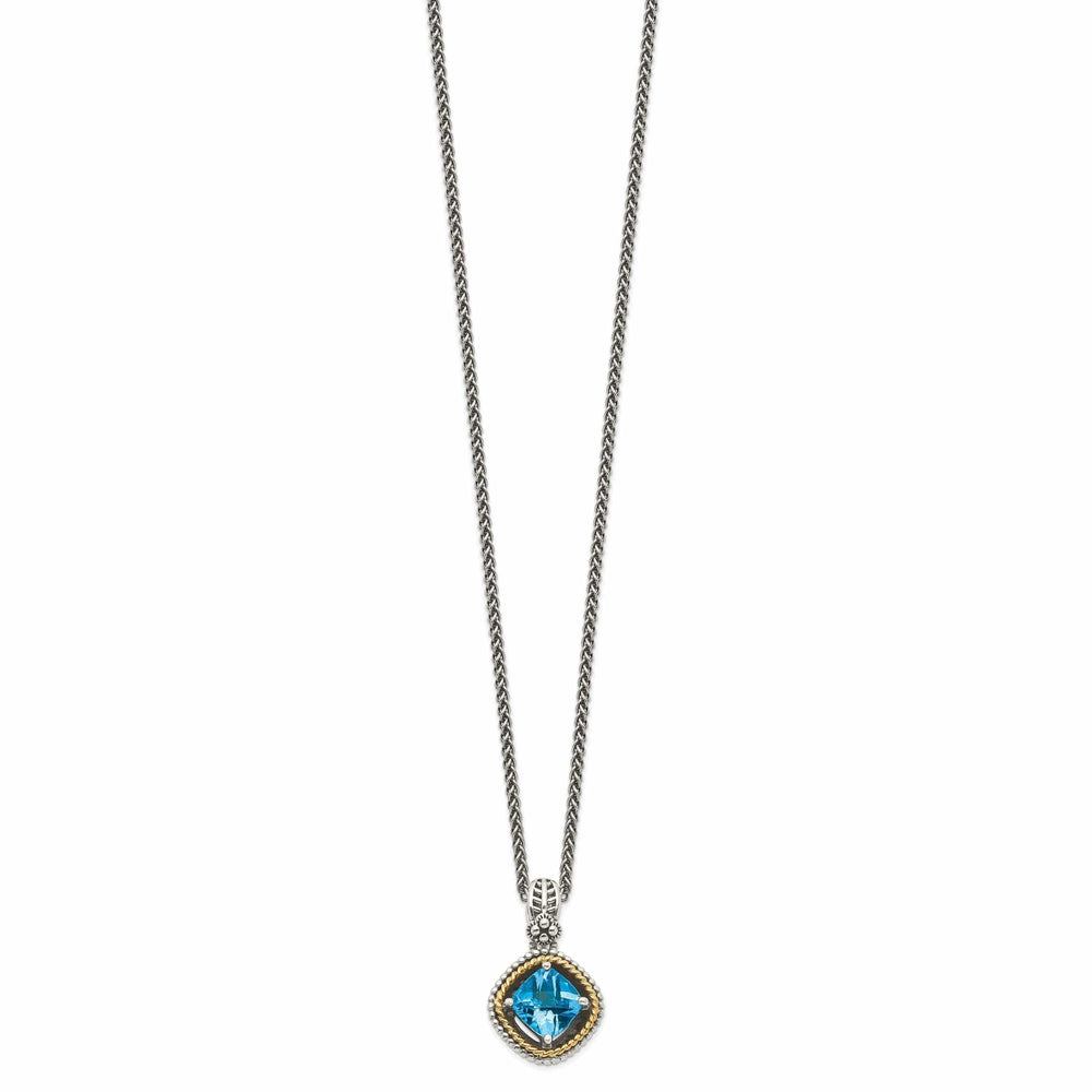 Shey Couture Necklaces Sterling Silver Gold Swiss Blue Topaz Necklace