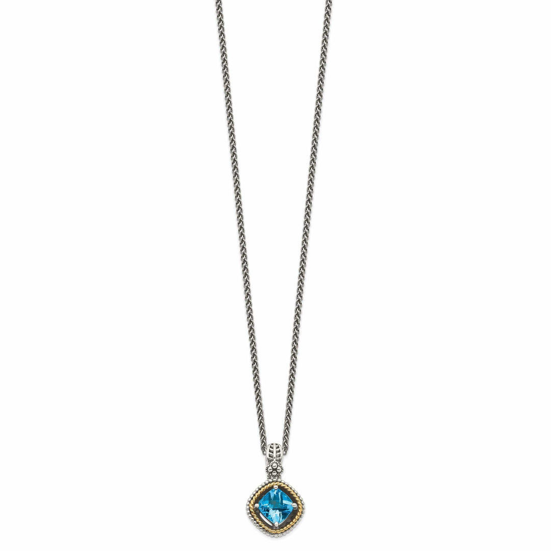 Shey Couture Necklaces Sterling Silver Gold Swiss Blue Topaz Necklace