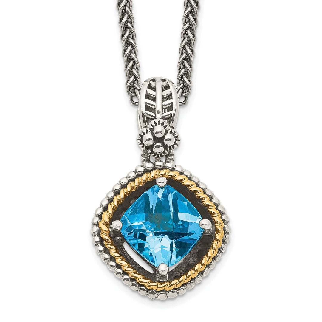 Shey Couture Necklaces Sterling Silver Gold Swiss Blue Topaz Necklace