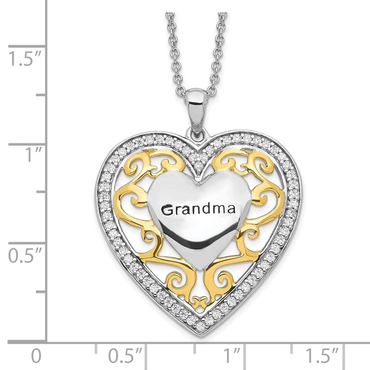 Lovely Rita's Necklaces Sterling Silver Grandma Heart Necklace