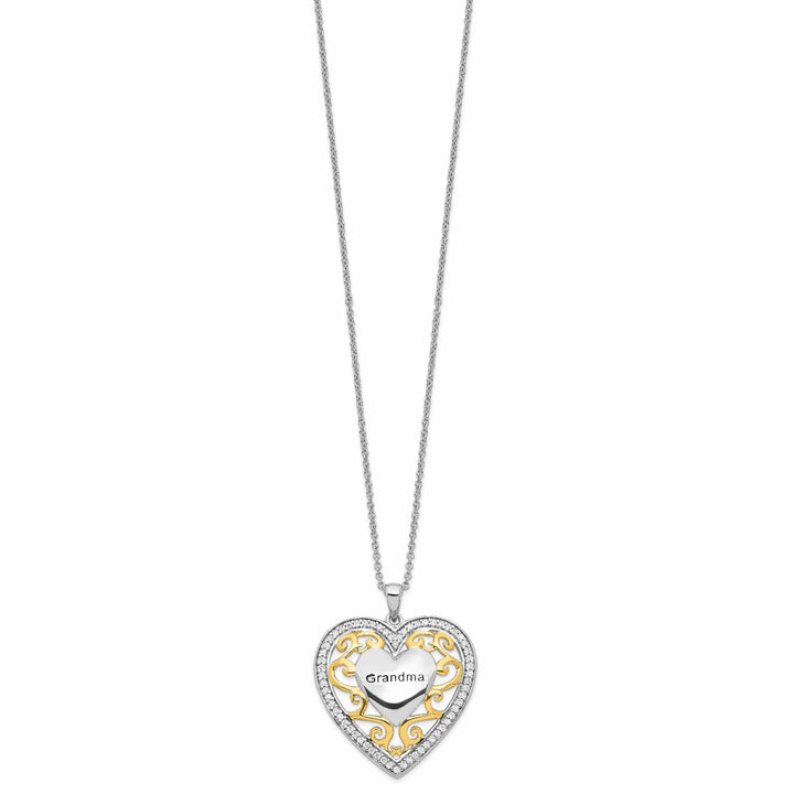 Lovely Rita's Necklaces Sterling Silver Grandma Heart Necklace