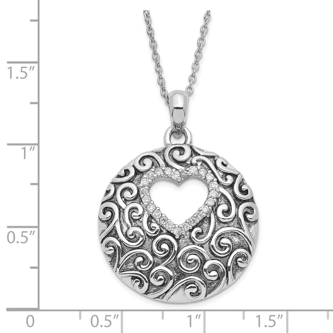 Sentimental Expressions Necklaces Sterling Silver Heart of a Family Heart Necklace