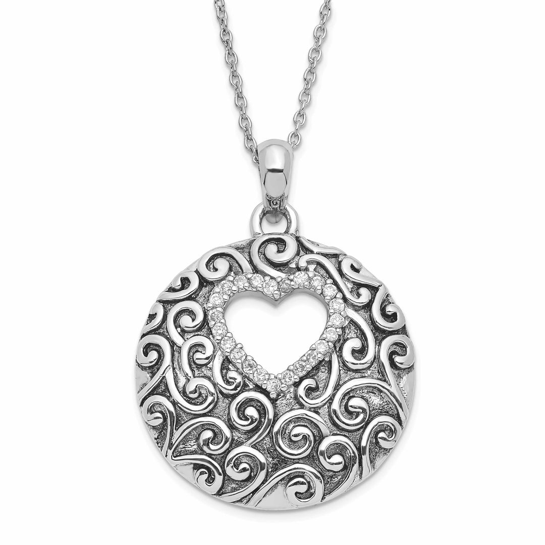 Sentimental Expressions Necklaces Sterling Silver Heart of a Family Heart Necklace