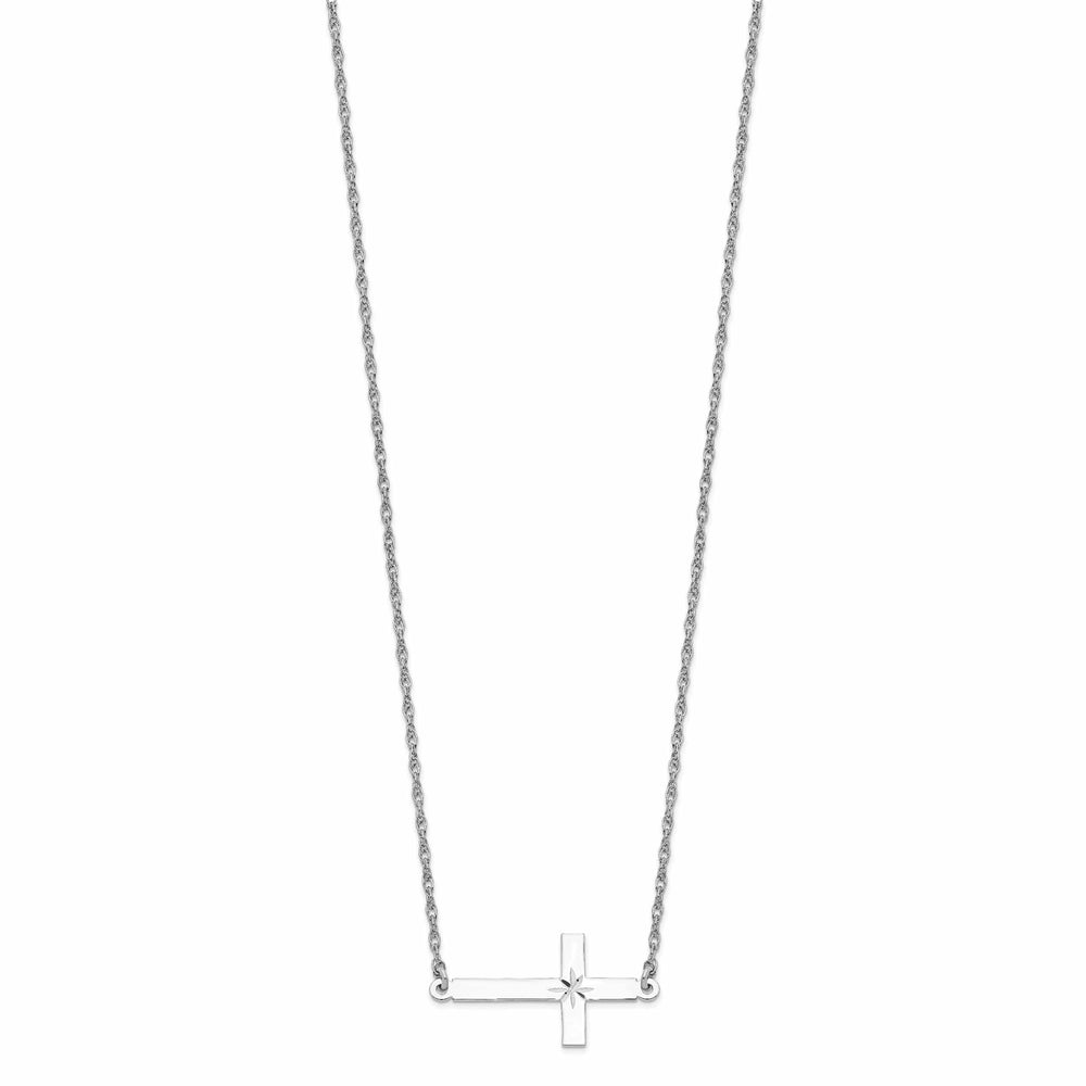 Lovely Rita's Necklaces Sterling Silver Large Sideways Cross Necklace